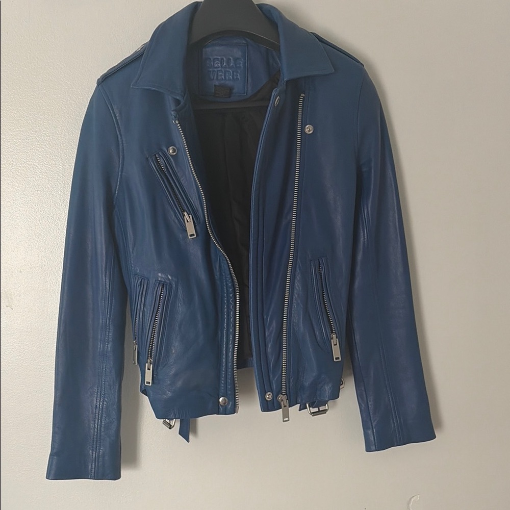 Belle Vere Blue Leather Jacket